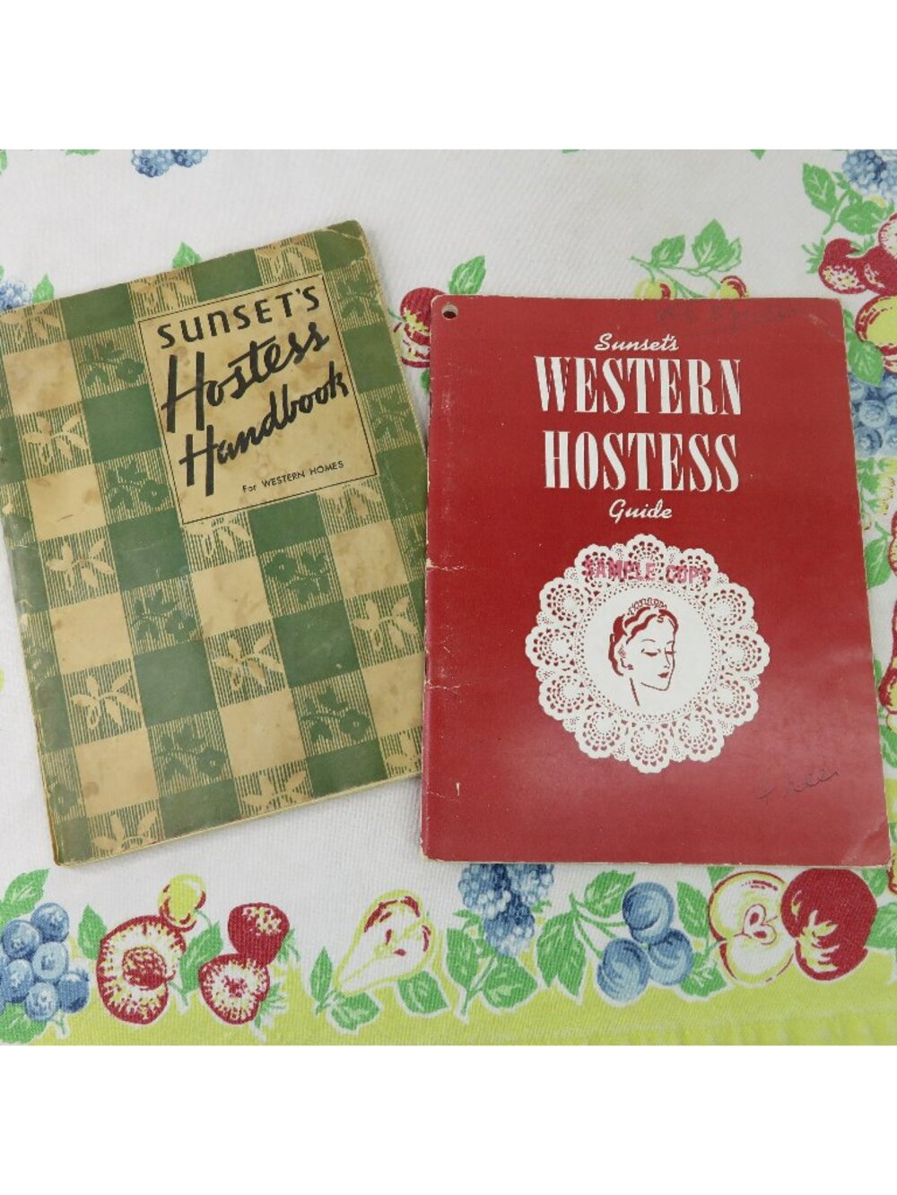 Lot of 2 Sunset Cook Booklets 1936 Hostess Handbook 1938 Western Hostess Guide